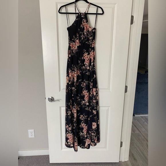 Lulu’s Feel the Music Midnight Blue Floral Print Maxi Dress Size Small NWOT - Picture 6 of 15